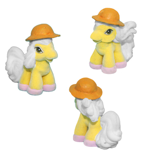Lovely <strong>Mini</strong> Flocked Plastic <strong>Pony</strong> With Hat Doll Toy Cartoon Figures for Kids Gift - Product Image 3