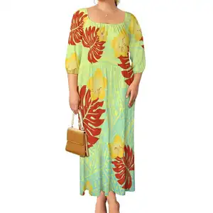 중국 제조 업체 공장 직접 판매 사용자 정의 인쇄 꽃 드레스 여성 성격 캐주얼 드레스 최고의 품질