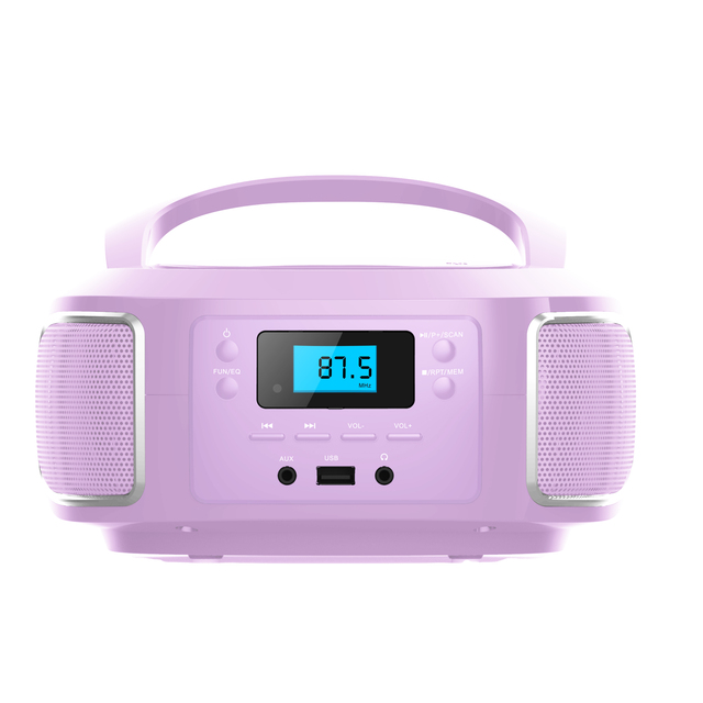 Portable CD/VCD Player Boombox AM/FM Radio USB AUX-in Headphone Jack 3-5W Output Button Control for MP3/CD-R/RW Outdoor Use