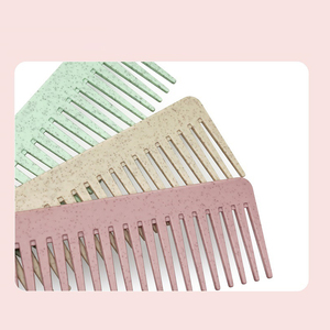 Benutzer definiertes Logo Umwelt freundlicher Weizens troh Matt Tragbarer breiter Zahnkamm Biologisch abbaubarer Haarstyling-Kamm für den Haarmassage-Kamm zu Hause - Product Image 3