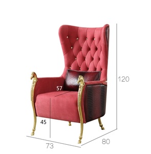 High End Luxury Leisure Living Room <strong>Wingback</strong> Sofa <strong>Chair</strong> Italian Design Gold Metal <strong>Arm</strong> <strong>Chair</strong> - Product Image 4