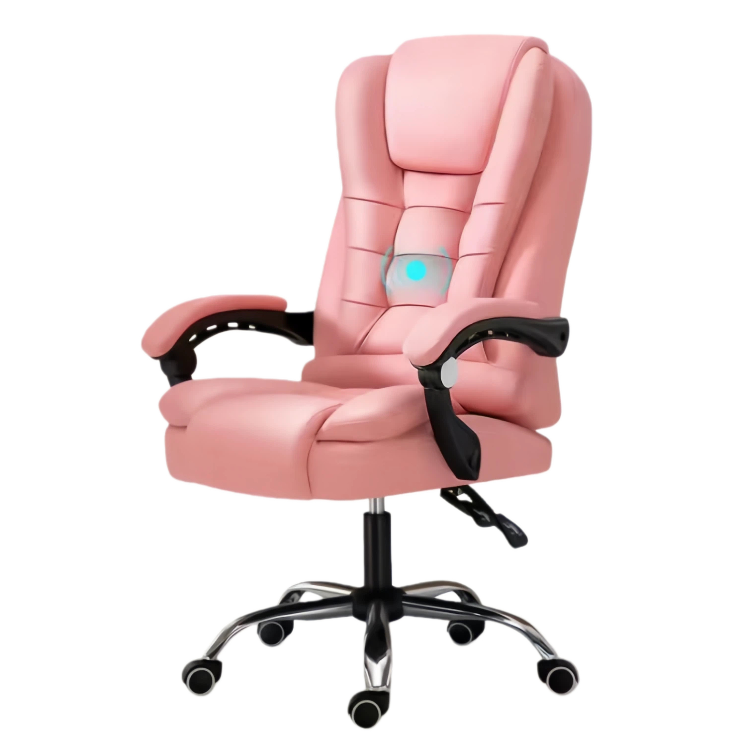 Silla de oficina en cuero rosa