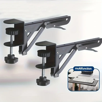 Support de bureau pliable triangulaire en métal poli, robuste, sans perçage, gain de place, étagère murale flottante, installation facile