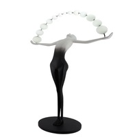 Lampe sur pied JACKSUN Hotel Art, grande lampe en résine LED avec cabochon, fille tenant un ballon, décoration, sculpture humaine, lampe sur pied, 2,3 mètres