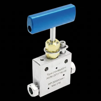 Vanne à aiguille manuelle en acier inoxydable 316L avec garniture RPTFE (-73°C 316°C) et joint métal-métal, ports 1/4"-1"