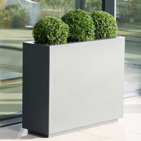 Jardinière rectangulaire en métal, boîte à fleurs noire de 35.5 "x 10" x 28 "pour l'extérieur, installation facile galvanisée