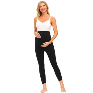 OEM completo embarazo cintura alta Patchwork maternidad Leggings Pantalones mujer embarazada ropa - Product Image 4