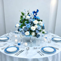 Décorations de table pour mariage, centre de table fleuri fait main de 60 cm, support métallique en option pour la décoration de mariage