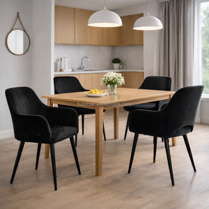 Chaises de jardin au design nordique populaire, vente chaude, coussin <span class=keywords><strong>en</strong></span> velours confortable, chaises de salle à manger pour hôtel, restaurant, café, salle à manger - Product Image 1