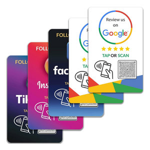 Panneau de suivi des réseaux sociaux pour Instagram, Facebook, YouTube, TikTok, étiquette NFC en PVC, carte de commentaires Google Tap avec NFC et code QR - Product Image 1