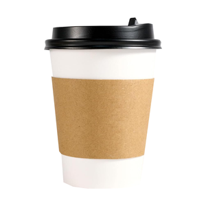 Fundas de Cartón Corrugado Reutilizables y Duraderas para Vasos, para Bebidas Frías y Calientes, Fundas de Papel Desechables Personalizadas para Vasos de Café - Product Image 1