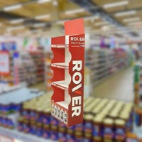 Supports d'affichage de snacks en papier POP pour supermarché, présentoir de vente au détail de copeaux de carton