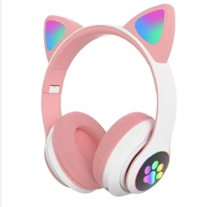 Nouveau <span class=keywords><strong>Casque</strong></span> sans fil Bluetooth pliable 2026 SHOPIFY avec oreilles de chat LED lumineuses pour filles, prise jack 3,5 mm, lecteur de carte TF et micro intégré - Product Image 5