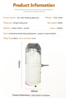 Machine de remplissage de peluches sur mesure, machine à rembourrer les ours en peluche, mobile, pour la production de jouets à petite échelle, homologuée CE, fournie directement par l'usine