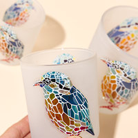 Pot à bougie en verre givré de 7 oz, 10 oz, 15 oz - Logo personnalisé en couleur 3D UV DTF, Vente chaude en Amérique du Nord/Moyen-Orient/Europe