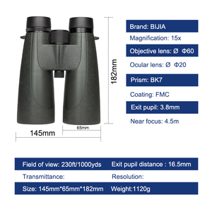 Nouvelle jumelle haute puissance 15x56 étanche IPX8 avec <span class=keywords><strong>prisme</strong></span> BAK4 de 16,5 mm FMC pour la chasse, le camping, les activités de plein air, la pêche - Product Image 2