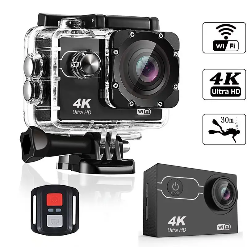 Outdoor Action Kytuwy Camera HD WIfi 1080p 60fps 170D Waterproof Underwater Camera Sports Mini Video Recording Camera