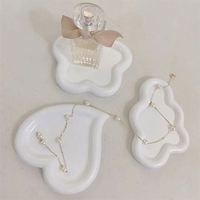 Plateau à bijoux en résine, forme nuage, cœur, fleur, plat de rangement décoratif pour vanité, présentoir de cadeaux