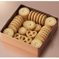 Boîte en métal carrée de luxe RTS, grande taille 240*240*68mm, personnalisable, pour gâteaux, collations, biscuits, bonbons, souvenirs, emballage cadeau vide