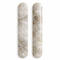 Poignée de porte de luxe personnalisée en pierre naturelle, poignée de porte sculptée à la main, poignée de meuble en marbre blanc cristallin, décoration élégante et vintage pour la maison
