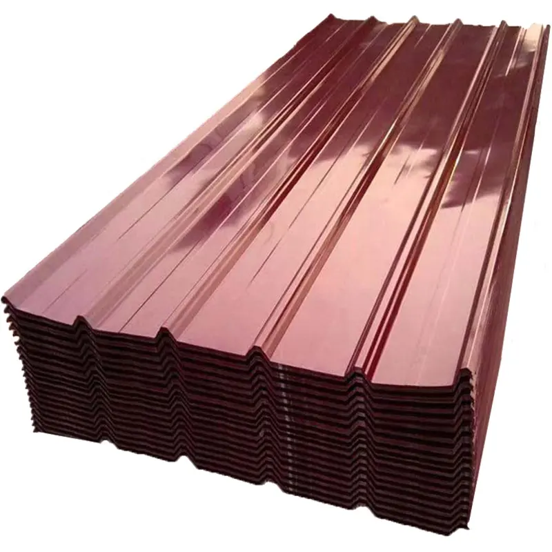 屋根シート紫赤PVC塗装済み段ボールGIカラーppgi金属屋根