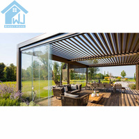 Pergola en aluminium robuste Sweet Home avec toit électrique intelligent, pavillon extérieur imperméable et éclairage LED