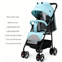 Poussette bébé légère et compacte en plastique, pliable en fer, grandes roues, système de voyage portable, capacité de charge 20 kg, 0-3 ans