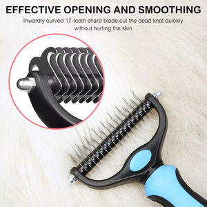 Pettine per la depilazione dell'animale domestico lame a doppia faccia decespugliatore per la rimozione della pelliccia strumento per la toelettatura della spazzola per la pulizia - Product Image 6