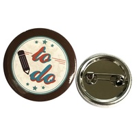 Promotion logo personnalisé vierge ronde épingle de sûreté arrière fabricant d'étain 75mm 44mm 58mm bouton en métal insigne