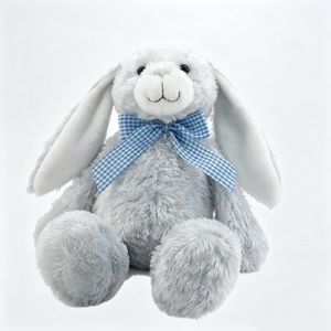 Conejito de peluche gris personalizado, conejito de peluche con orejas caídas, juguete de peluche de conejo, conejito de peluche, peluche de conejo gris - Product Image 2