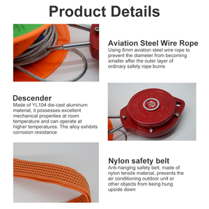 Dispositif d'évacuation à descente lente pour immeubles de grande hauteur, modèle TH-30A, <span class=keywords><strong>flexible</strong></span>, durable et portable, capacité de charge 10-100 kg - Product Image 4