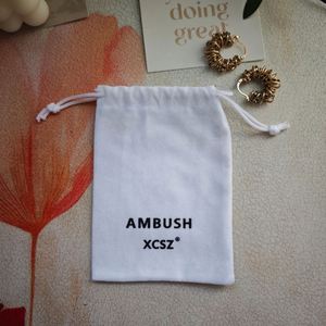 Reusable Custom Logo Printed Velvet Fabric Jewelry Pouch <b>Small</b> Drawstring Gift Storage Packaging Cosmetic Dust Velvet <b>Bag</b> - Product Image 5
