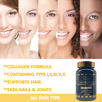 Collagène marin de type I, II, III, V, X, soutient les cheveux, la peau, les ongles et les articulations, capsule éclaircissante pour la peau