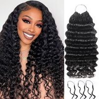 Venta al por mayor de fábrica: Cabello humano virgen 100% sin procesar para crochet, onda profunda suelta, estilo bohemio, para trenzar.