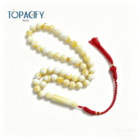 Chapelet de prière musulman 45 perles style arabe, bracelet Tasbih en résine, chapelet de culte islamique, perles Mala, perles de Dhikr
