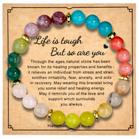 Nouveau Bracelet 7 Chakras en Pierres Naturelles Style Bohème Fait à la Main Perles de Cristal BFF Amour Amitié Bijoux pour Amies