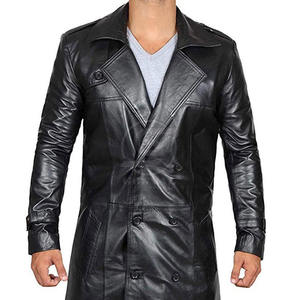 Manteau en cuir pour homme, couleur noire respirante, décontracté, chaud pour l'hiver, nouvelle arrivée, prix bas, manteau en cuir tendance pour homme - Product Image 5