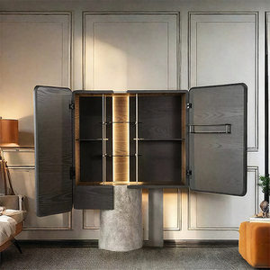 Armoire à vin en pierre de style italien, luxe léger, haut de gamme, double porte, meuble de salon, cave à vin, marque Geju Gz23546 - Product Image 3