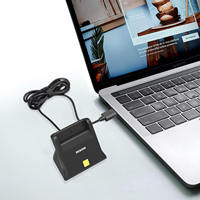 Pembaca Kartu DNI Pintar USB Tipe C EMV ISO 7816 untuk Kartu ID SIM IC ATM CAC Kredit Bank Chip