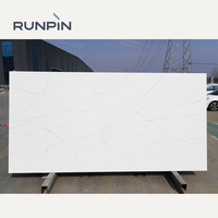 Panneaux muraux en pierre artificielle blanche RUNPIN, dalle en pierre de quartz polie, imperméable, comptoirs de cuisine modernes en quartz, dalles, briques