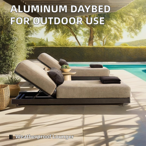 Divano letto esterno in alluminio <span class=keywords><strong>Design</strong></span> moderno per tutte le stagioni Hotel Patio Cabana spiaggia cortile piscina mobili per piscina - Product Image 4