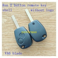 Coque de clé de voiture à distance de remplacement intelligente pour clé à 2 boutons Renault sans logo clés de véhicule à lame VA6