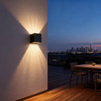 JACKSUN Applique murale d'extérieur minimaliste LED pour couloir de jardin allée carrée étanche pour hôtels villas éclairage extérieur