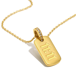 Collar con Colgante de Número de Ángel 11:11 de Dreamshow 2026, Regalo para el Día de San Valentín, Chapado en Oro de 18k, Acero Inoxidable, Joyería de Moda - Product Image 2