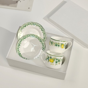 Tazas y Platillos de Porcelana Fina con Diseño de Limones de Lujo, Gran Venta - Product Image 4