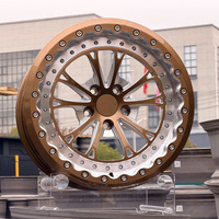 Jantes de course en aluminium forgé Beadlock 5x120 Bronze Multi-rayons Tout-terrain 17-24 pouces Chevrolet Corvette C6 C7 Pontiac Trans Am