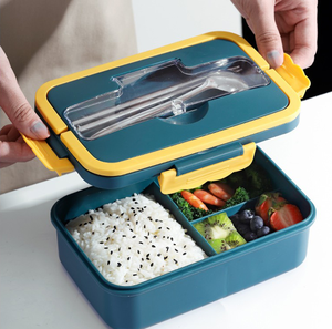 QY La nouvelle boîte à lunch en plastique étudiant boîte à lunch four à micro-ondes vaisselle japonaise compartimenté isolé <span class=keywords><strong>bento</strong></span> <span class=keywords><strong>facile</strong></span> à utiliser - Product Image 4