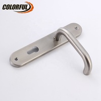 Poignée de porte moderne en acier inoxydable 201/304 finition brossée, levier pour usage domestique ou professionnel sur plaque PZ