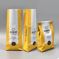 Sacs à café personnalisés, sachets de café recyclables, sacs à fond plat avec fermeture à lien métallique pour l'emballage du café