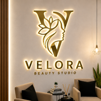Lettres en relief 3D rétroéclairées en aluminium, signalétique personnalisée avec lettres lumineuses LED pour salon de beauté, spa, salon de coiffure, réception, mur